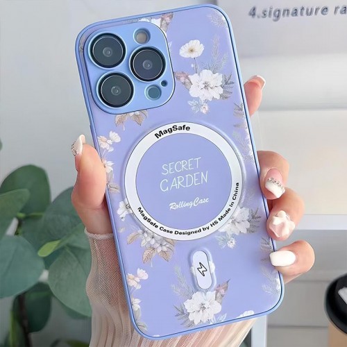 TPU+PC чехол Secret Garden с MagSafe для Apple iPhone 11 Pro (5.8") Сиреневый