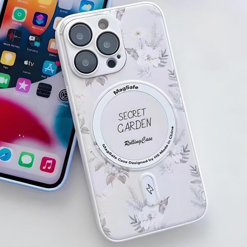 Чехол TPU+PC Secret Garden с MagSafe для Apple iPhone 11 Pro (5.8") Белый