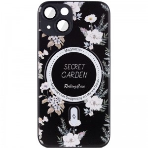 Чехол TPU+PC Secret Garden с MagSafe для Apple iPhone 14 (6.1") Black