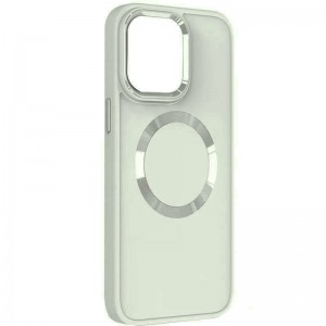 TPU чохол Bonbon Metal Style with MagSafe для Apple iPhone 14 (6.1") Білий / White
