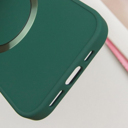 TPU чохол Bonbon Metal Style with MagSafe для Apple iPhone 14 (6.1") Зелений / Pine green