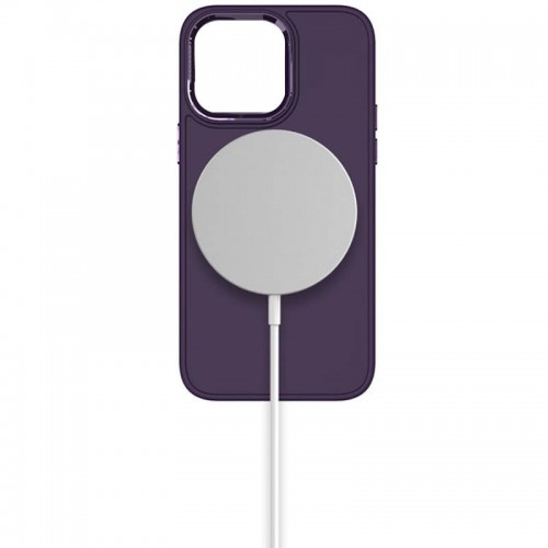 TPU чохол Bonbon Metal Style with MagSafe для Apple iPhone 14 (6.1") Фіолетовий / Dark Purple