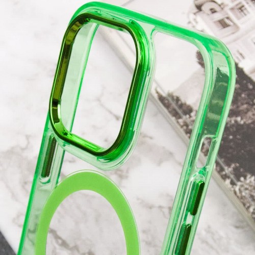 Чехол TPU Iris с MagSafe для Apple iPhone 13 Pro (6.1") Салатовый