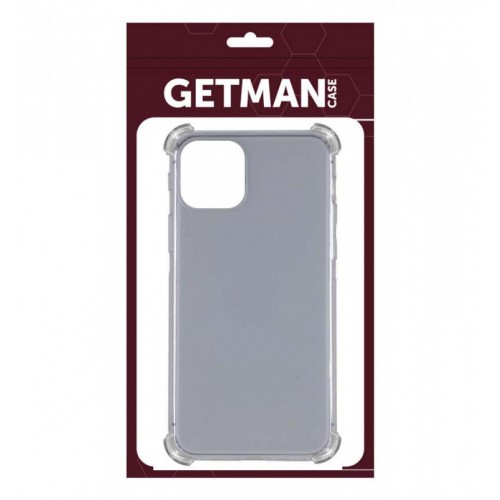 TPU чохол GETMAN Ease logo посилені кути для Apple iPhone 12 Pro / 12 (6.1") Сірий (прозорий)
