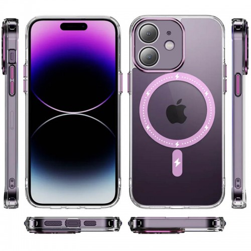 Чохол TPU+PC Colorful with MagSafe для Apple iPhone 12 (6.1") Pink
