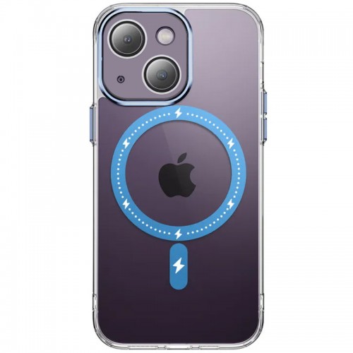 Чохол TPU+PC Colorful with MagSafe для Apple iPhone 13 (6.1") Blue