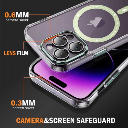 Чохол TPU+PC Colorful with MagSafe для Apple iPhone 13 Pro (6.1") Green