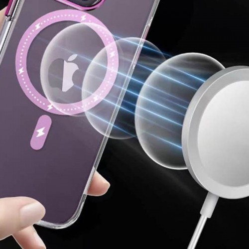 Чохол TPU+PC Colorful with MagSafe для Apple iPhone 14 (6.1") Pink