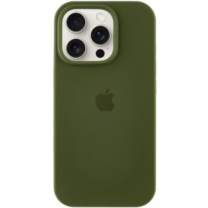 Чохол Silicone Case Full Protective (AA) для Apple iPhone 15 Pro (6.1") Зелений / Dark Olive