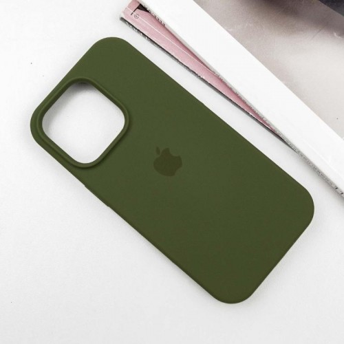 Чохол Silicone Case Full Protective (AA) для Apple iPhone 15 Pro (6.1") Зелений / Dark Olive