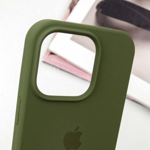 Чохол Silicone Case Full Protective (AA) для Apple iPhone 15 Pro (6.1") Зелений / Dark Olive
