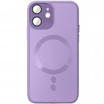 Чехол TPU+Glass Sapphire Midnight с MagSafe для Apple iPhone 12 (6.1") Сиреневый / Lilac