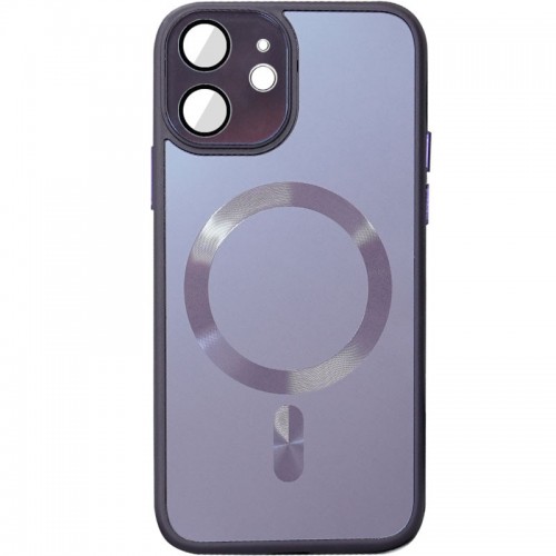 Чехол TPU+Glass Sapphire Midnight с MagSafe для Apple iPhone 12 (6.1") Фиолетовый / Deep Purple