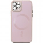 Чехол TPU+Glass Sapphire Midnight с MagSafe для Apple iPhone 12 Pro (6.1") Розовый / Pink Sand