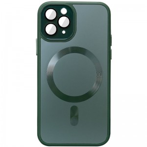 Чехол TPU+Glass Sapphire Midnight с MagSafe для Apple iPhone 12 Pro Max (6.7") Зелёный / Forest green