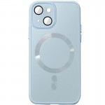 Чехол TPU+Glass Sapphire Midnight with MagSafe для Apple iPhone 14 (6.1") Голубой / Blue
