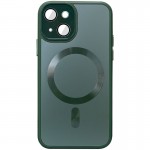 Чехол TPU+Glass Sapphire Midnight с MagSafe для Apple iPhone 14 (6.1") Зелёный / Forest green