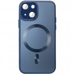 Чехол TPU+Glass Sapphire Midnight с MagSafe для Apple iPhone 14 (6.1") Синий / Deep navy