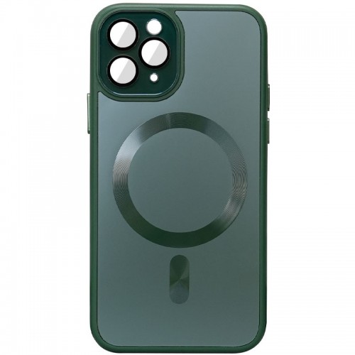 Чехол TPU+Glass Sapphire Midnight с MagSafe для Apple iPhone 14 Pro (6.1") Зеленый / Forest green