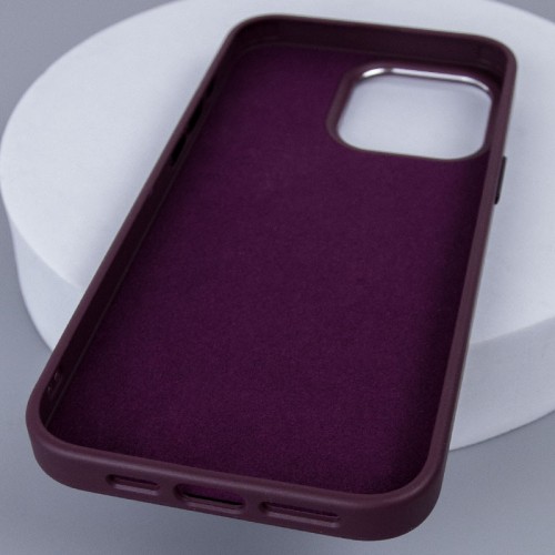 Кожаный чехол Bonbon Leather Metal Style with MagSafe для Apple iPhone 12 Pro Max (6.7") Бордовый / Plum
