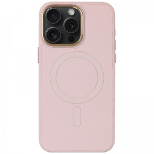 Шкіряний чохол Bonbon Leather Metal Style with MagSafe для Apple iPhone 12 Pro Max (6.7") Рожевий / Light pink
