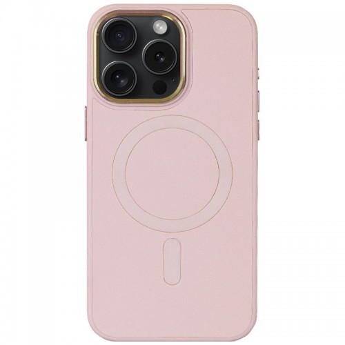 Шкіряний чохол Bonbon Leather Metal Style with MagSafe для Apple iPhone 12 Pro Max (6.7") Рожевий / Light pink