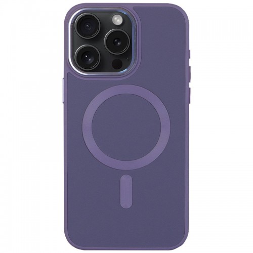 Шкіряний чохол Bonbon Leather Metal Style with MagSafe для Apple iPhone 12 Pro Max (6.7") Сірий / Lavender