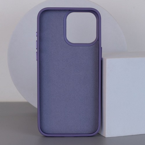 Шкіряний чохол Bonbon Leather Metal Style with MagSafe для Apple iPhone 12 Pro Max (6.7") Сірий / Lavender