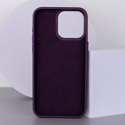 Шкіряний чохол Bonbon Leather Metal Style with MagSafe для Apple iPhone 12 Pro Max (6.7") Фіолетовий / Dark Purple