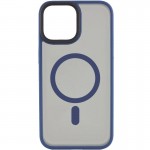 TPU+PC чехол Metal Buttons с MagSafe для Apple iPhone 15 (6.1") Синий