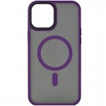 TPU+PC чехол Metal Buttons с MagSafe для Apple iPhone 15 Plus (6.7") Тёмно-фиолетовый