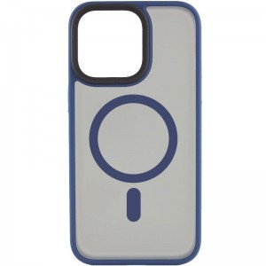 TPU+PC чехол Metal Buttons с MagSafe для Apple iPhone 15 Pro (6.1") Синий