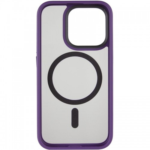 TPU+PC чохол Metal Buttons with MagSafe для Apple iPhone 15 Pro (6.1") Темно-Фіолетовий