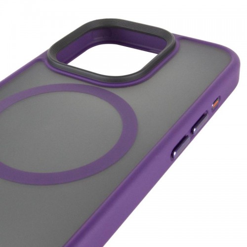 TPU+PC чохол Metal Buttons with MagSafe для Apple iPhone 15 Pro (6.1") Темно-Фіолетовий