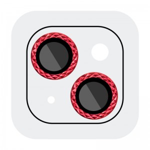 Защитное стекло Metal Shine на камеру (в упак.) для Apple iPhone 15 (6.1") / 15 Plus (6.7") Красный / Red