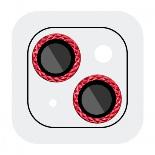 Защитное стекло Metal Shine на камеру (в упак.) для Apple iPhone 15 (6.1") / 15 Plus (6.7") Красный / Red