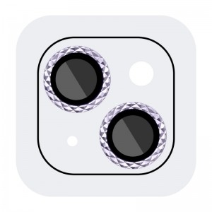 Защитное стекло Metal Shine на камеру (в упак.) для Apple iPhone 15 (6.1") / 15 Plus (6.7") Голубой / Light Blue