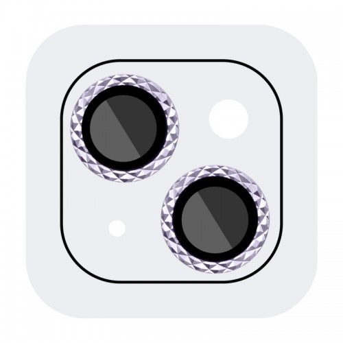 Защитное стекло Metal Shine на камеру (в упак.) для Apple iPhone 15 (6.1") / 15 Plus (6.7") Голубой / Light Blue