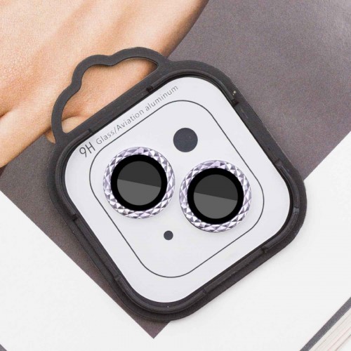 Защитное стекло Metal Shine на камеру (в упак.) для Apple iPhone 15 (6.1") / 15 Plus (6.7") Голубой / Light Blue