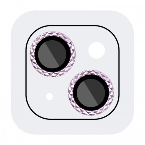 Защитное стекло Metal Shine на камеру (в упак.) для Apple iPhone 15 (6.1") / 15 Plus (6.7") Розовый / Pink