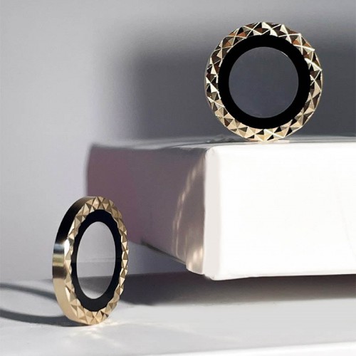 Защитное стекло Metal Shine на камеру (в упак.) для Apple iPhone 15 Pro (6.1") / 15 Pro Max (6.7") Золотой / Gold