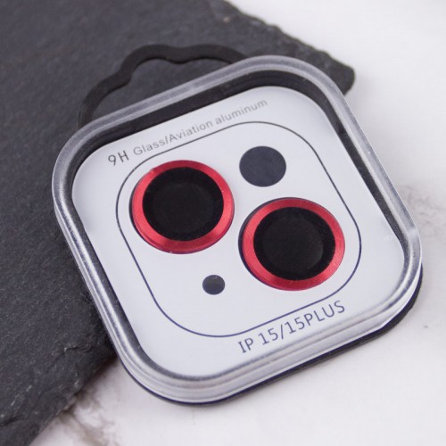 Захисне скло Metal Classic на камеру (у упак.) для Apple iPhone 15 (6.1") / 15 Plus (6.7") Червоний / Red