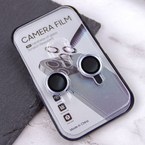 Защитное стекло Metal Classic на камеру (в упак.) для Apple iPhone 15 (6.1") / 15 Plus (6.7") Голубой / Light Blue