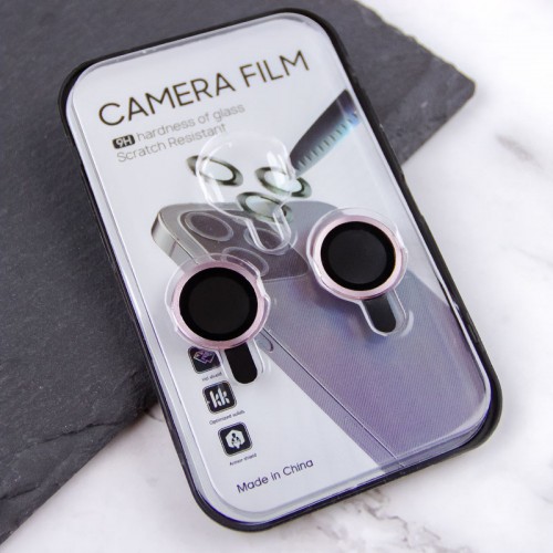 Защитное стекло Metal Classic на камеру (в упак.) для Apple iPhone 15 (6.1") / 15 Plus (6.7") Розовый / Pink