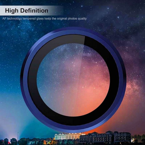 Захисне скло Metal Classic на камеру (у упак.) для Apple iPhone 15 Pro (6.1") / 15 Pro Max (6.7") Синій / Dark Blue