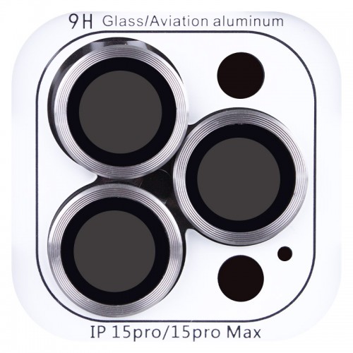 Защитное стекло Metal Classic на камеру (в упак.) для Apple iPhone 15 Pro (6.1") / 15 Pro Max (6.7") Серый / Titanium Gray