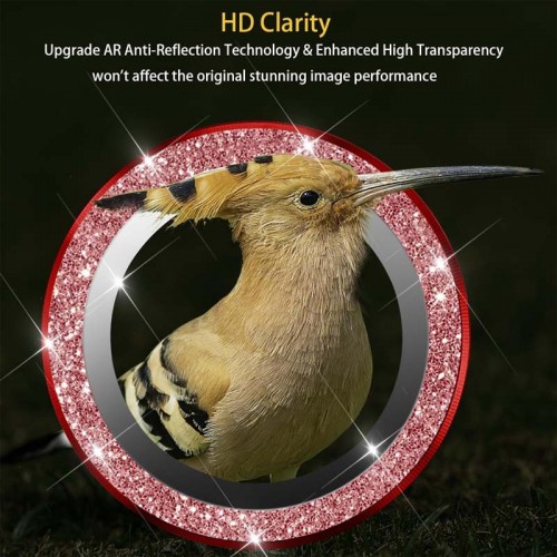 Защитное стекло Metal Sparkles на камеру (в упак.) для Apple iPhone 15 (6.1") / 15 Plus (6.7") Красный / Red