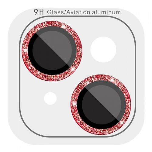 Защитное стекло Metal Sparkles на камеру (в упак.) для Apple iPhone 15 (6.1") / 15 Plus (6.7") Красный / Red