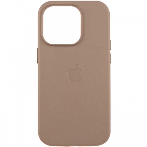 Кожаный чехол Leather Case (AAA) с MagSafe и анимацией для Apple iPhone 15 Pro Max (6.7") Taupe