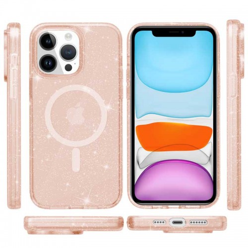 Чохол TPU Galaxy Sparkle (MagFit) для Apple iPhone 12 Pro / 12 (6.1") Gold+Glitter